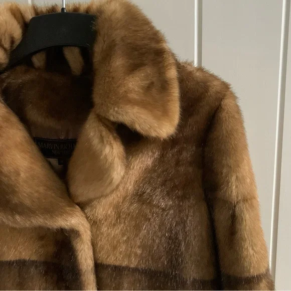 Vintage Marvin Richards New York Faux Fur Coat Size M - Picture 2 of 9